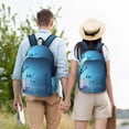 thumbnail image 6 of Balery Butterflies And Waterlily In Water Vintage Canvas Backpack for Men and Women - Large Capacity, Durable Travel Laptop Bag for School, Work, Hiking, and Outdoor Activities, 6 of 7