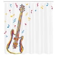 thumbnail image 3 of Ambesonne Music Shower Curtain, Doodle Style Guitar Art, 69"Wx75"L, Blue Red Yellow, 3 of 5