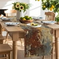 thumbnail image 3 of Rust Mottled Texture Table Runner, Vintage Distressed Abstract Kitchen Table Runners Dress Scarves for Table Decorations Party/Restaurant/Indoor Outdoor Use, 13x108in, 3 of 9