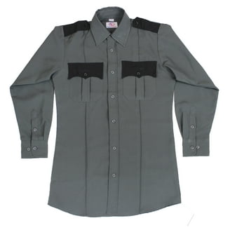 First Class Polycotton Long Sleeve Uniform Shirt - Light Gray - S