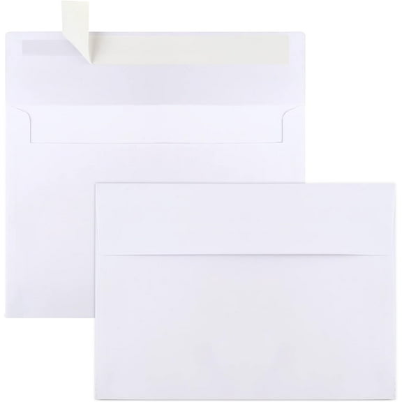 MRSXXNTY 100 Packs 5x7 Envelopes, White A7 Envelopes for Invitations, Printable, Self Seal for Weddings, Invitations, Photos, Postcards, Greeting Cards, Mailing