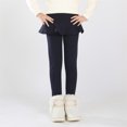thumbnail image 5 of 3-11Y Kids Baby Little Girls Footless Fleece Lined Warm Thick Leggings with Ruffle Tutu Skirt Pants, 5 of 11
