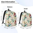 thumbnail image 3 of Bixox Bird Butterfly Rose Printing Canvas Backpack Lightweight Casual Travel Backpack School Backpack Fits 15.6 Inch Notebook, 3 of 5