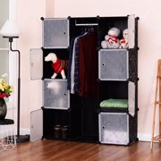 Wardrobe Cabinets Costway Diy 12 Cube Portable Closet Storage Organizer Clothes Wardrobe Cabinet W Doors