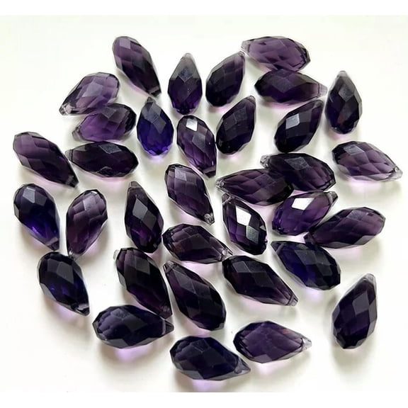 U8MO 10x20mm Faceted Deep purple Crystal Quartz Teardrop Beads 20pcs