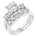thumbnail image 1 of Precious Stars R07593R-C01-06 Ensemble Nuptiale en Zircone Cubique Argentée, 1 of 4