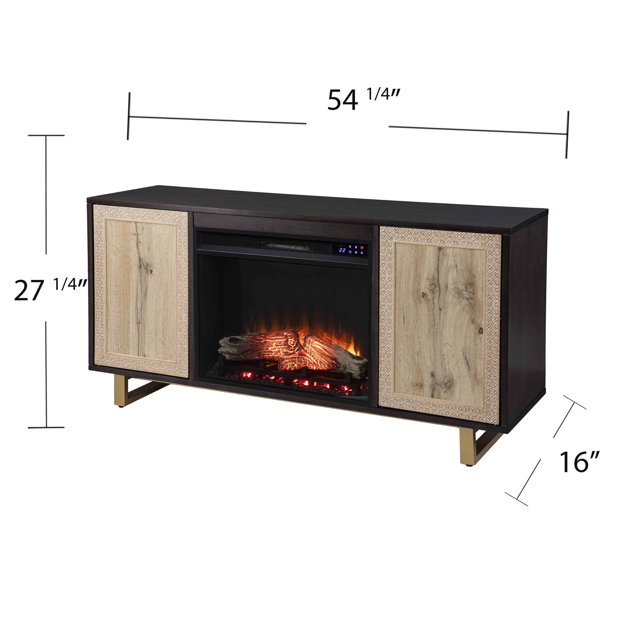 Wilcola Electric Media Fireplace with Carved Details