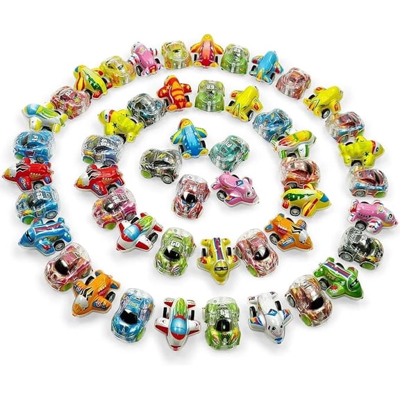Vileafy 50 Pull Back Cars and Planes, Bulk Treasure Box Toys for Classroom