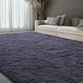 thumbnail image 4 of KIXINWA Ultra Soft Area Rug for Bedroom, 4x6 Machine Washable Fluffy Shag Rug for Living Room, Plush Non Slip Carpet for Indoor Floor Bedside Nursery Kids Girls Room Home Decor Aesthetic Gray Purple, 4 of 5