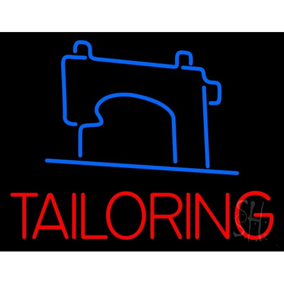 Tailoring LED Neon Sign 24" Tall x 31" Wide - inches, Black Square Cut Acrylic Backing, with Dimmer - Bright and Premium built indoor LED Neon Sign for Storefront.