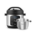thumbnail image 1 of Midea - Olla eléctrica a presión 10 en 1 con olla lenta, vapor, saltear, Sous Vide, y modos de horneado, olla de acero inoxidable apta, 1 of 11
