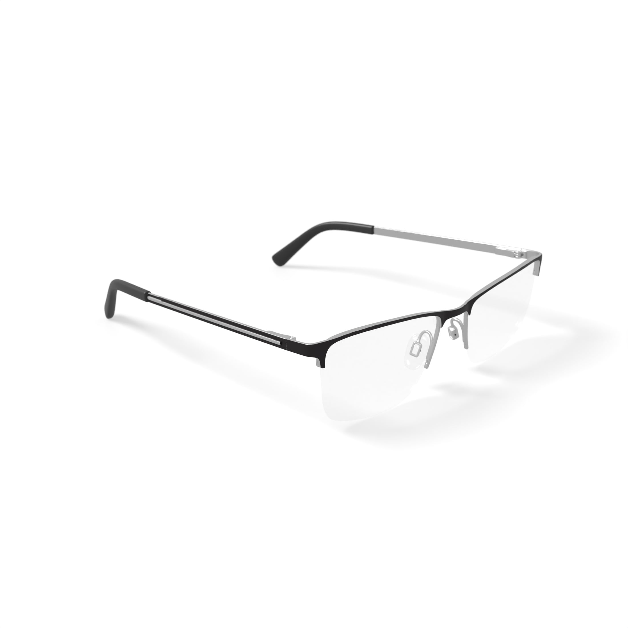 Walmart Men's MV012 Robb Rectangular Prescription Eyeglasses with Case, Silver