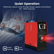 Hcalory Diesel Air Heater, 12V 5KW-8KW All in One Single Hole Adjustable Parking Heater with Gold LCD Switch & Muffler & Remote Control for Car Trucks Boat Bus RV Trailer and Motorhomes
