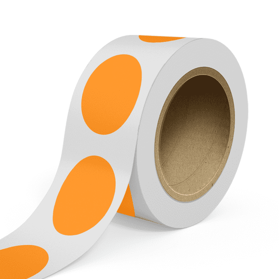 JAM Paper Standard Label Rolls, Oval, 3 x 4, Neon Orange, 125 Labels/Roll