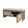 thumbnail image 4 of Atumcto Entryway Storage Bench with Cushion, Rattan Door Shoe Cabinet with Storage for Hallway, Living Room, Natural, 4 of 9