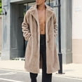 thumbnail image 5 of Ceisia Men's Winter Lapel Faux Fur Long Coat Open Front Warm Fuzzy Overcoat With Side Pockets For Cold Weather Gift, 5 of 9