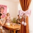 thumbnail image 5 of SLYNSHome Pink Bow Curtain Tiebacks Spring Decoration,Bow Curtain Holdbacks for Living Room Bedroom Kitchen Holiday Valentines Decor, 5 of 6