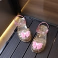 thumbnail image 5 of Gubotare Sandals Kids Jelly Sandals for Girls Princess Style Girls' Sandals - New Summer Flat Non-Slip Princess Shoes (Gold,Size 2.5), 5 of 7