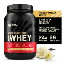 Optimum Nutrition Gold Standard 100% Whey Protein Powder, French Vanilla Creme, 24g Protein, 2 LB