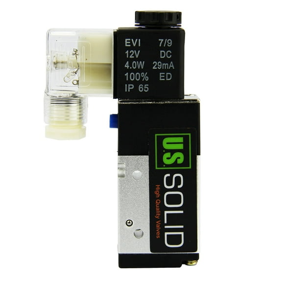 U.S. Solid 1/4" NPT Electric Pneumatic Solenoid Valve DC 12V 3 Way 2 Position Normally Closed