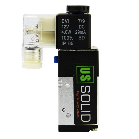 U.S. Solid Électrovanne Pneumatique Électrique 1/4 Pouces NPT 3 Voies 2 Positions C.c. 12 V