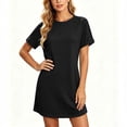 thumbnail image 5 of IUYRTFE Women's Short Sleeve Round Neck T Shirt Dress Loose Fit Summer Casual Mini Dress with Pockets, 5 of 7