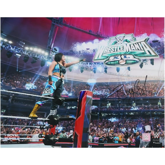 Bayley WWE Autographed 16" x 20" 2024 Royal Rumble Pointing Photograph - Fanatics Authentic Certified