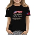 thumbnail image 2 of YOUYEDIAN Teen Girls Independence Day T Shirt Kids 4th of July Festival Patriotic Short Sleeve Shirts 1776 Freedom Celebration Crewneck Tops (Black, 13-14 Years), 2 of 4