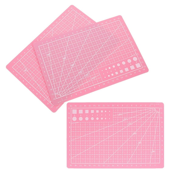 Masteelf Pink Dualsided Cutting Mat for Sewing Crafts Made from Durable ABS Material A5 Size