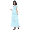thumbnail image 5 of Womens Off Shoulder Boho Lace Semi Sheer Smocked Party Maxi Long Dress, 5 of 6