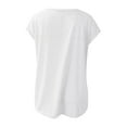 thumbnail image 5 of OSOLU Solid Color Summer Women Loose Fit T-Shirt Short Sleeve Tshirts Tee Casual Business Basic Tops With Cap Sleeves Breathable Dailywear, 5 of 5