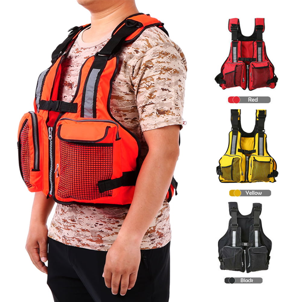 Safety Fishing Life Jacket Vest Adult Multi-pocket for Hiking Hunting Kayak 