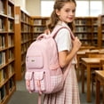 thumbnail image 6 of Orangide Back to School Backpack Plaid Print Waterproof Nylon Large Capacity Multi-Pocket Bookbag for Girls, Boys, Students, Elementary and Middle School, 6 of 6
