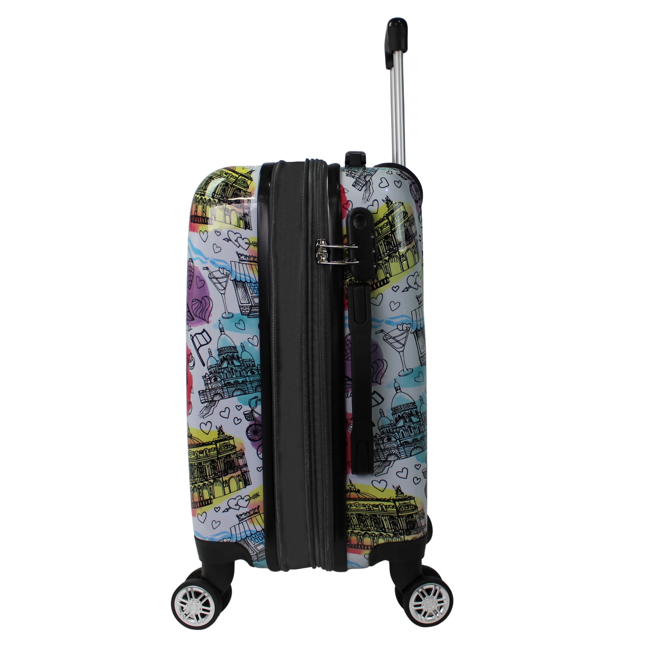 World Traveler Dejuno Parisian Landmarks 3-Piece Polycarbonate Expandable Spinner Luggage Set