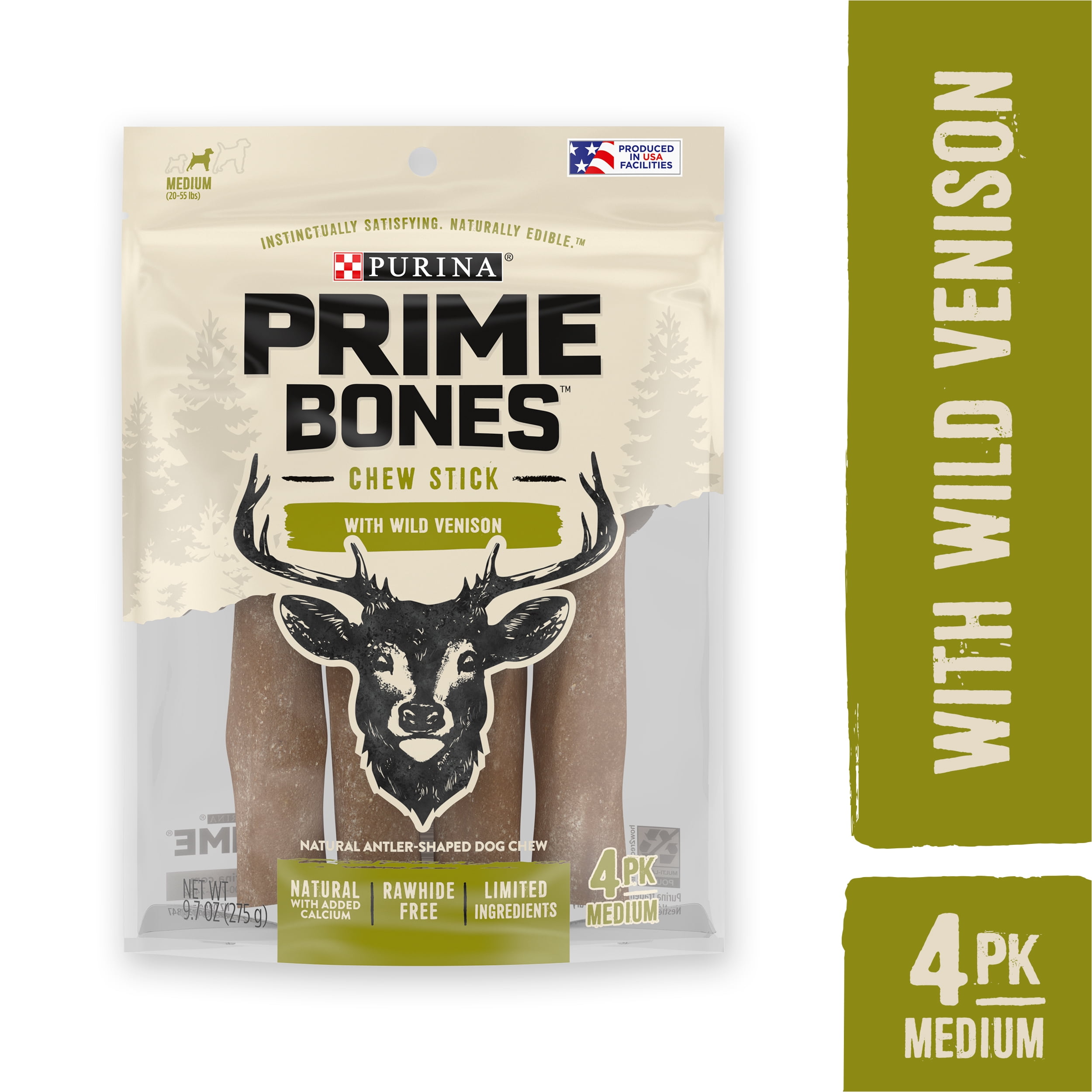 Purina Prime Bones Limited Ingredient Medium Dog Treats, Chew Stick