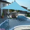 thumbnail image 2 of Triangular Shade Sail 3x3x3m, UV Protection Waterproof HDPE Fabric with Rope, for Patio Garden Pool, Blue - Compatible with Outdoor Spaces, 2 of 5