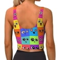 thumbnail image 3 of Haiem Doodle Faces Emotions Pattern Womens Sports Bra - U Neck Padded Low Impact Yoga Bra Workout Crop Top Gym Moisture-Wicking Workout Vest -Large, 3 of 9