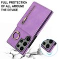 thumbnail image 5 of Nalacover for Samsung S20 Ultra, Wallet with RFID Credit Card Holder and Zipper Pocket,Drop Protection Flip Cover Ring Holder Kickstand with Double Magnetic Clasp for Samsung Galaxy S20 Ultra, Purple, 5 of 10