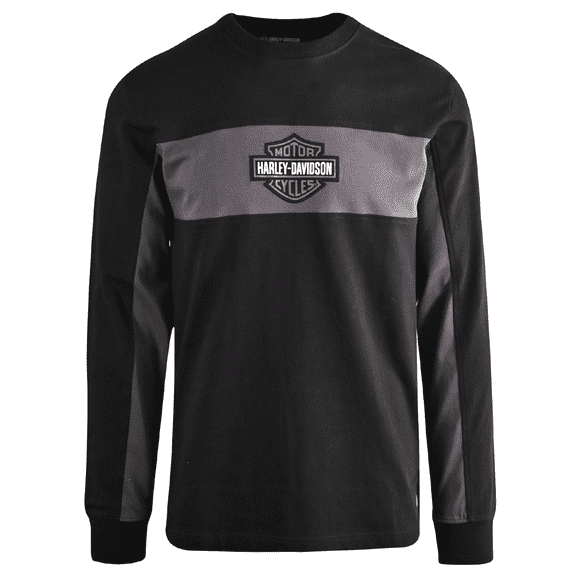 Harley-Davidson Hommes Sweat-Shirt Noir Bar de Course de Beauté &amp; Bouclier L/S (S25)