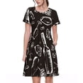 thumbnail image 1 of Disketp Wine Seamless para Vestido de Manga Corta para Mujeres, Vestidos de Verano para Mujeres, Casual y Holgado para la Playa, 1 of 6