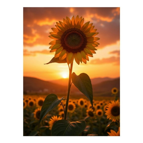 Diamond Art Kits for Adults - 5d Sunflower Field Sunset Sky Diamond Painting for Adults, Diamond Art for Adults Beginners, Diamond Painting Kits for Adults for Home Wall Decor