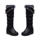thumbnail image 1 of Botas de mujer Hebilla de metal Grueso Fleece Slip-on Plataforma Tacón medio Color sólido Invierno Cálido Botas de nieve hasta la rodilla Wmkox8yii  ghj2425, 1 of 5