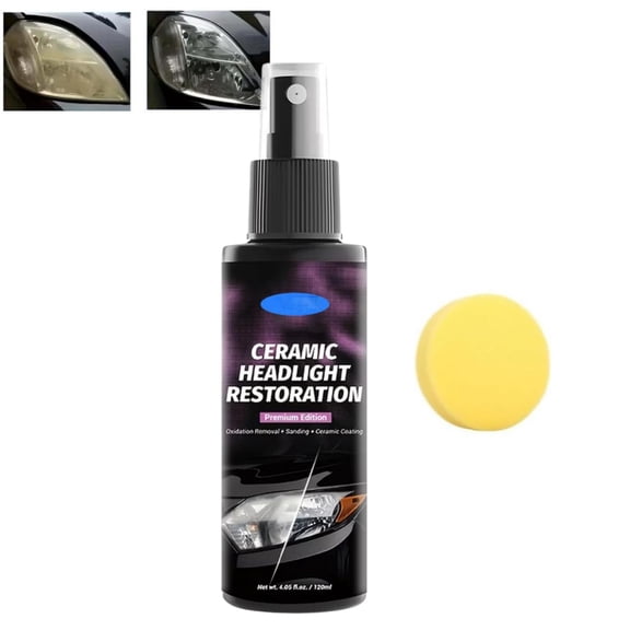 Advanced Ceramic Headlight Restoration Spray, 2026 New Headlight Restoration Spray with Ceramic Coating, Removes Yellowing Agent, Restores Clarity, Long-Lasting Protection, Car Care Tool
