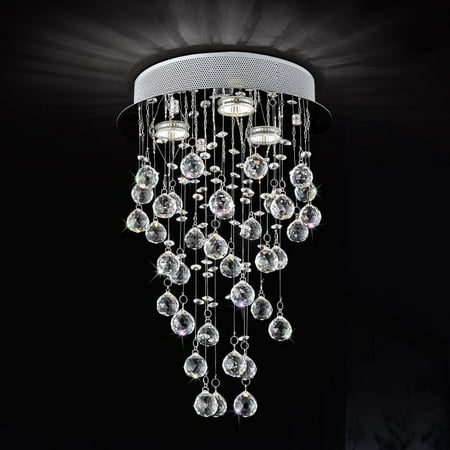 Crystal World Lighting 6601c12c 3 Light Rain Drop Large Pendant 18h Crystal World Lighting 6601c12c 3 Light Rain Drop Large Pendant 18h