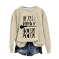 thumbnail image 2 of Beige Halloween Spooky Season Shirt Women Crew Neck Funy Retor Ghost Long Sleeve Crop Sweatshirt Skull Spooky Season Holiday Family Matching Party Top L, 2 of 4