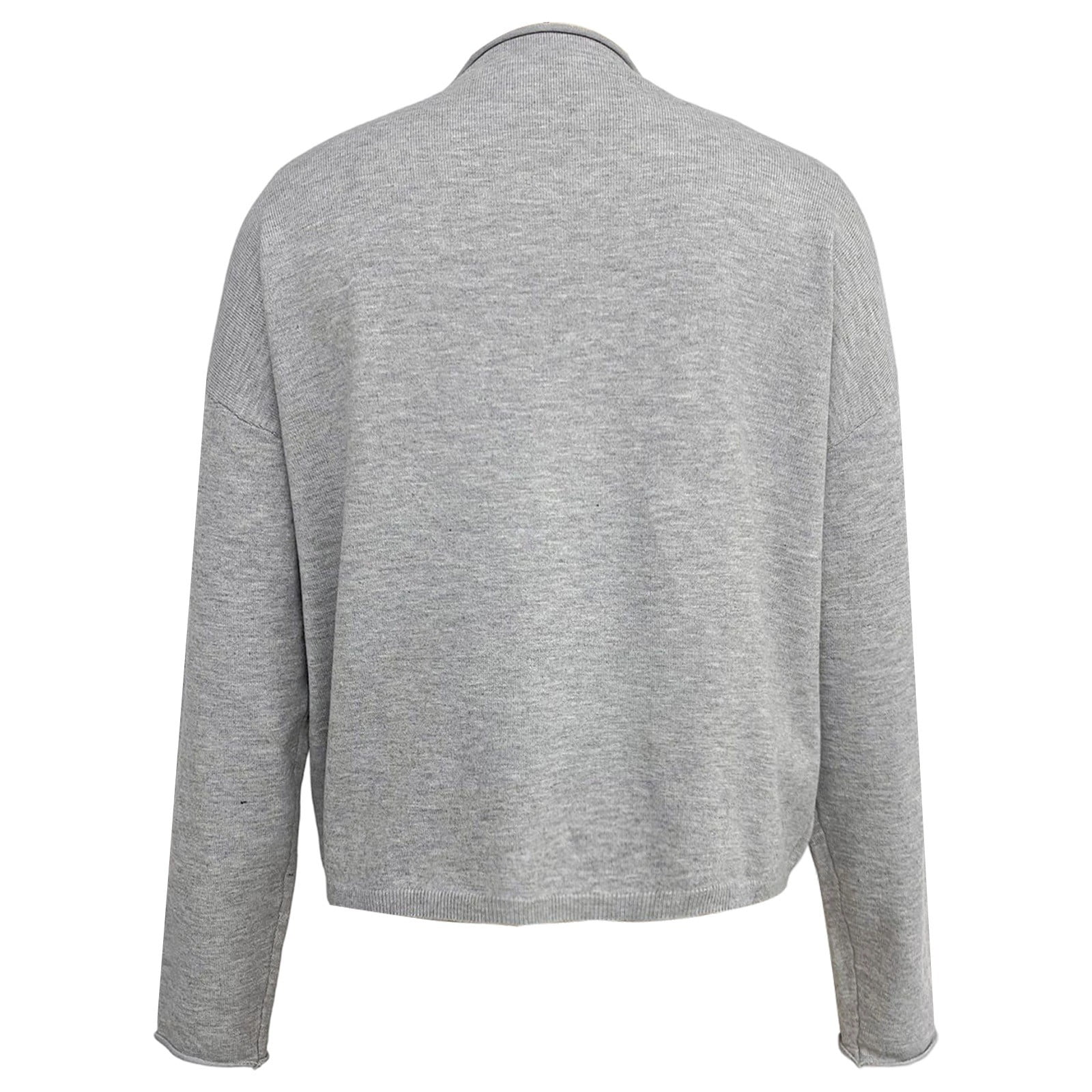 Women's Single Cardigans Loose Button down Knitted Basic Sweaters Coat Solid Color Lightweight Long Sleeve Cozy Casual Outerwear for Fall Winter Grey M - image 4