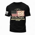 thumbnail image 4 of KPOPLK Men's Tee Shirt 1776 Independence Day 4th of July USA Graphic Flag Print T-Shirt（BlackL）, 4 of 5