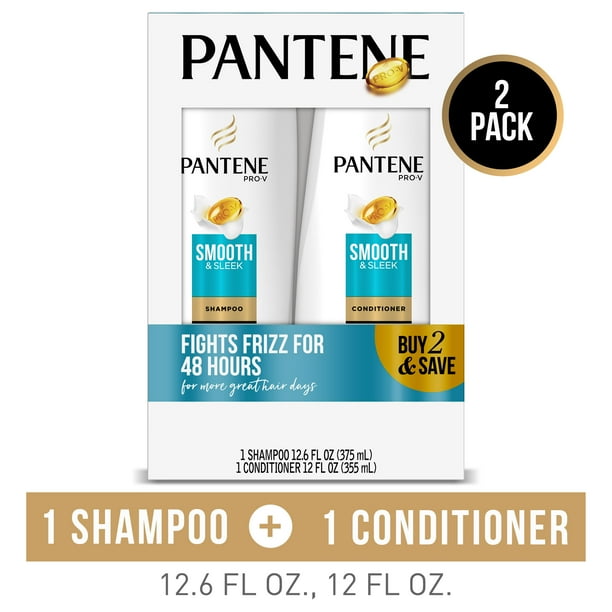 Pantene Shampoo And Conditioner Set Smooth And Sleek 12 12 6 Oz Walmart Com Walmart Com