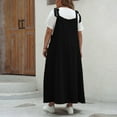 thumbnail image 5 of Plus Size Jumper Dress for Women Loose Overall Pinafore Dresses Adjustable Straps Wide Hemline with Pockets Baggy Style, 5 of 5
