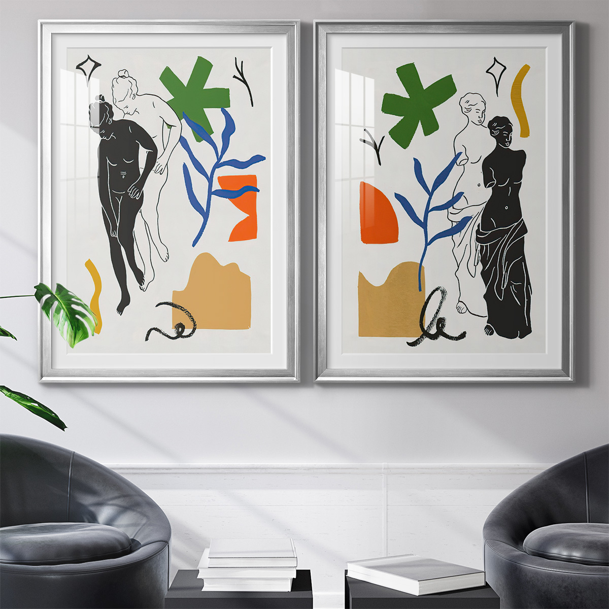 Wexford Home Starry Venus III Premium Framed Print, 22.5" x 30.5" - Ready to Hang, Silver (Set of 2)